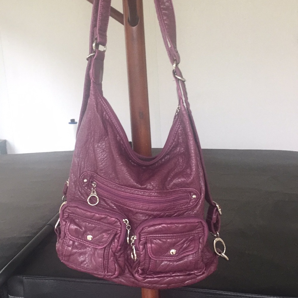 Burgundy Backpack Purse